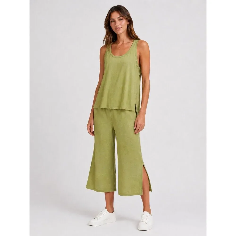 Lululemon Tank Top Jumpsuit In Bronze Green Women Size 4 Athleisure Loungewear